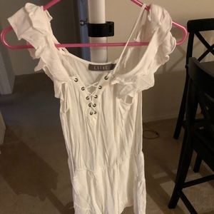 White Ruffle Romper